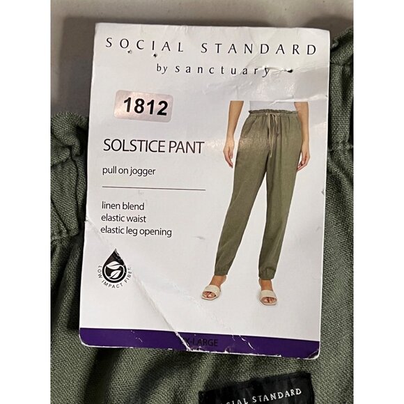 Sanctuary Solstice Pant Deep Lichen Green Women's Size XXL Linen NWT - Picture 13 of 15